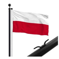 Czarny Maszt Flagowy Aluminium 1,8 mm ( 6 metrowy) BLACK + Flaga Polski